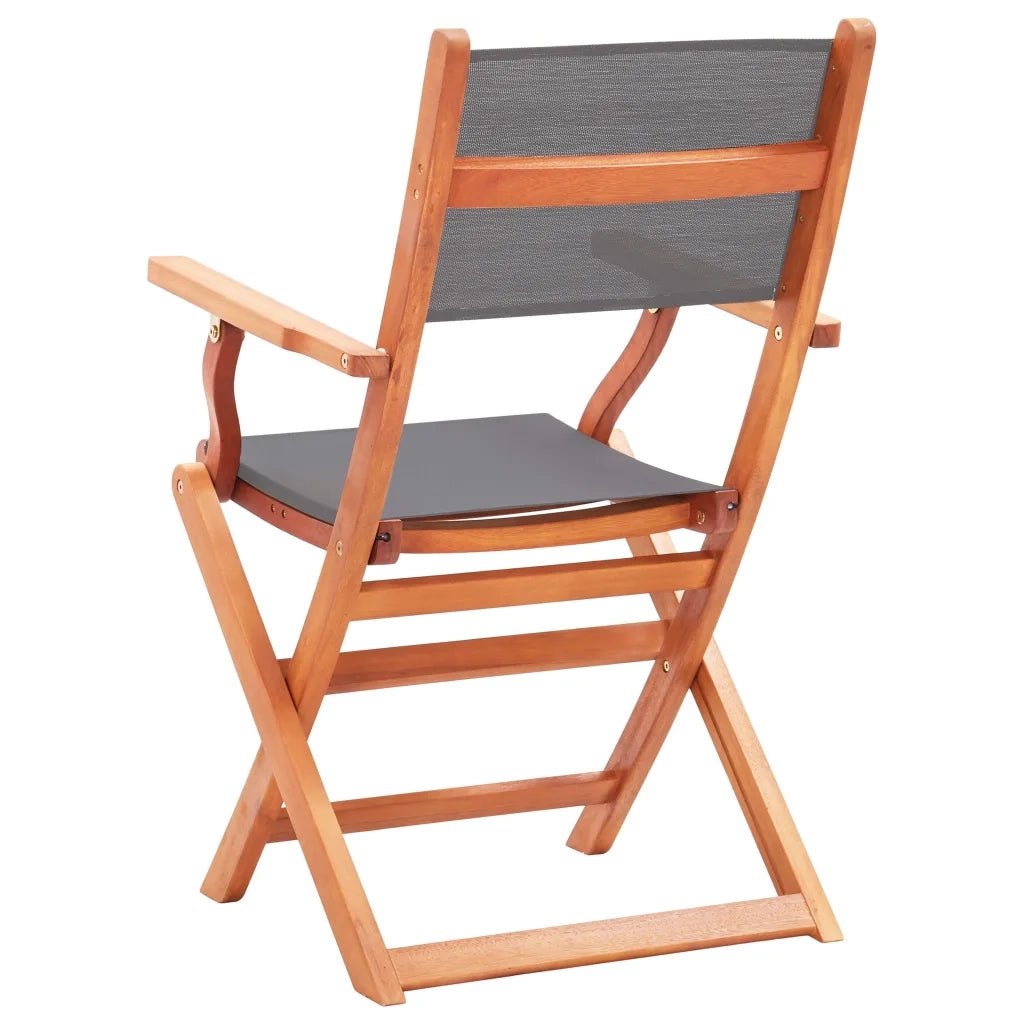 Sedie da Giardino Pieghevoli 4 pz Grigio Eucalipto e Textilene  cod mxl 43323