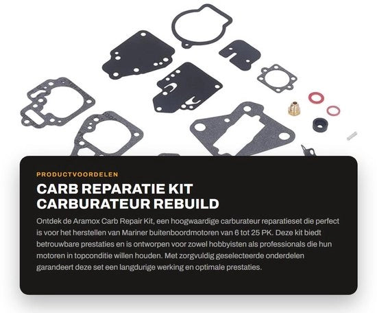 Kit di riparazione del carburatore - Set di ricostruzione massiva - Compatibile con Mariner 6/8/9.9/10/15/20 PK - Alta affidabilità - Parte di ricambio conforme alle norme OE