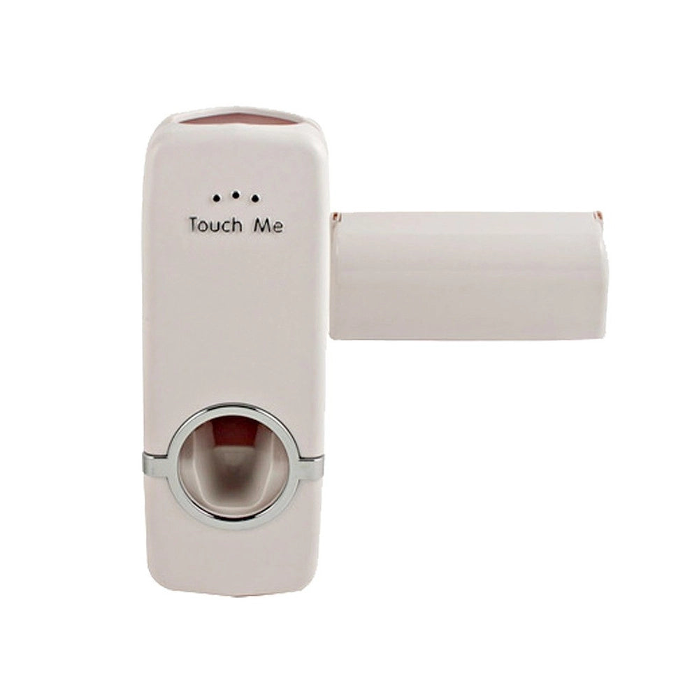 Trade Shop - Dispenser Erogatore Dentifricio Automatico Dosatore Con Porta Spazzolini Adesivo -