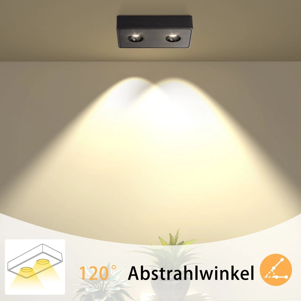ZMH Faretto da soffitto LED da superficie 2 fiamme 14W