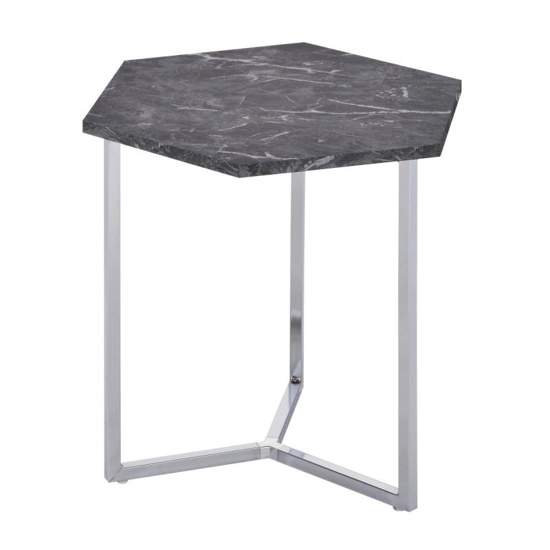 Tavolino Hexa Nero+cromato 48x41x46