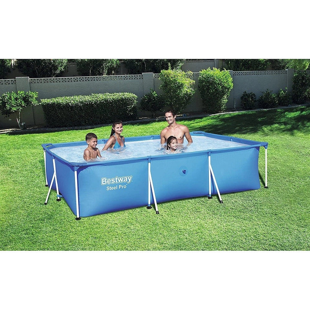 Trade Shop - Piscina Con Bordi Rettangolare 3300lt Fuori Terra Steel Pro 300x201x66 Cm 56404 -
