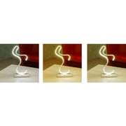Trade Shop - Lampada Da Comodino Curva Lume 12w Lumino Moderno Luce Fredda Calda Naturale D03 -