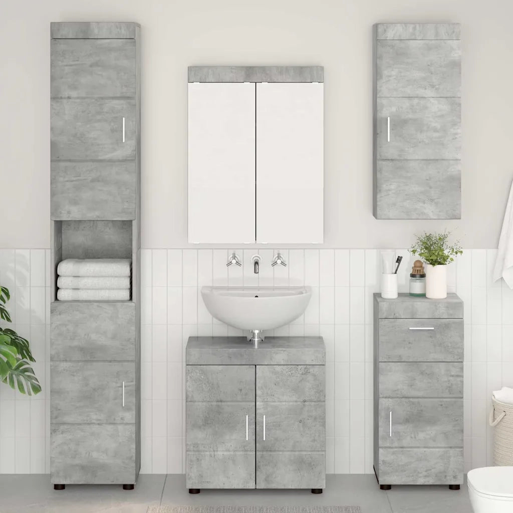 Armadio da bagno a muro TULUM Grigio cemento 37 x 24,5 x 86 cm