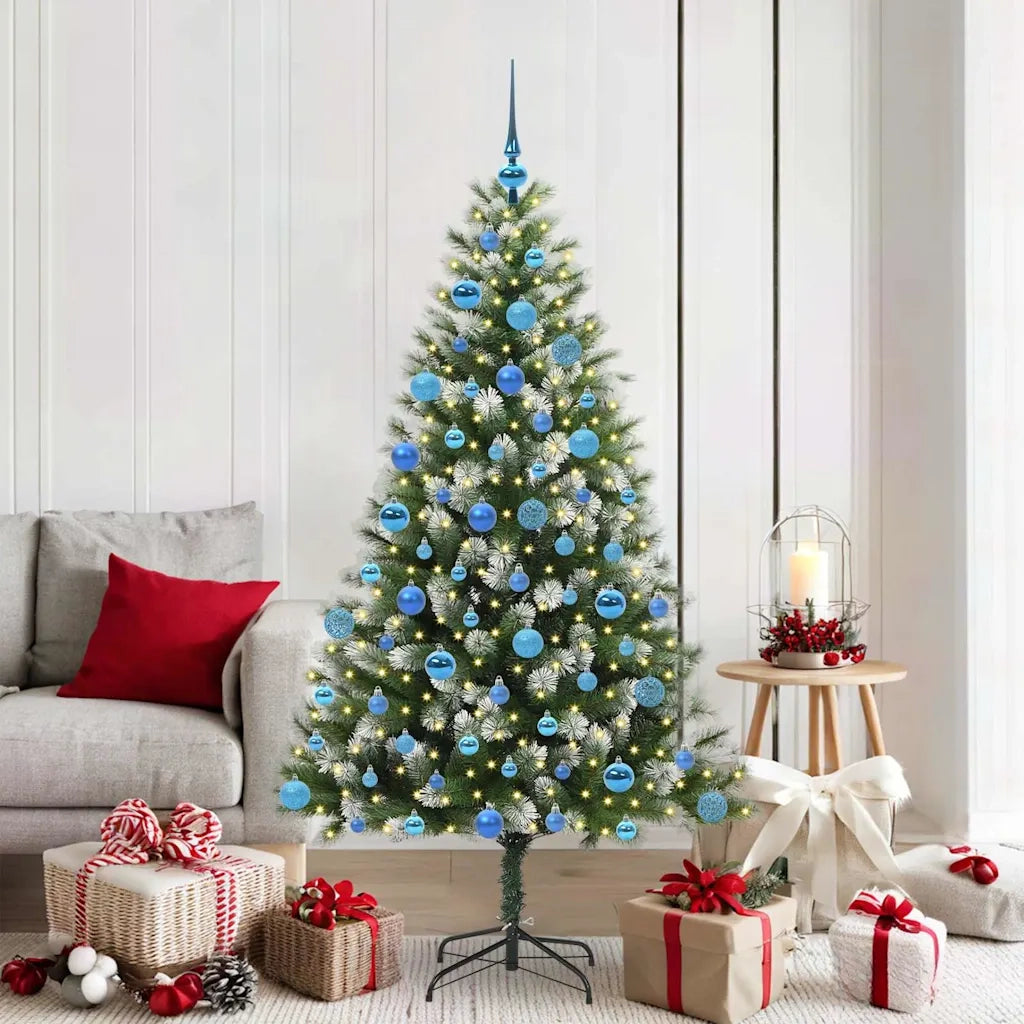 Albero di Natale artificiale a cerniera con neve fioccata