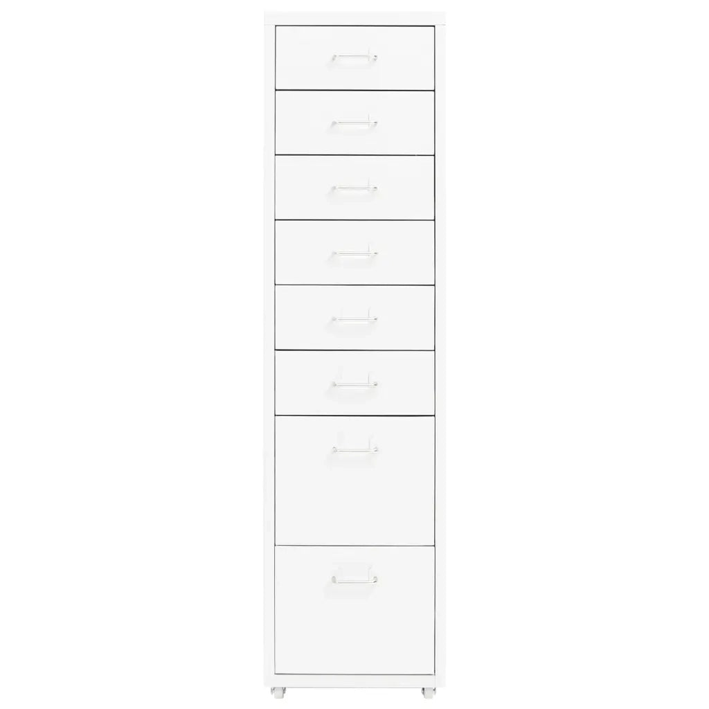 Schedario Mobile Bianco 28x41x109 cm in Metallo 335920