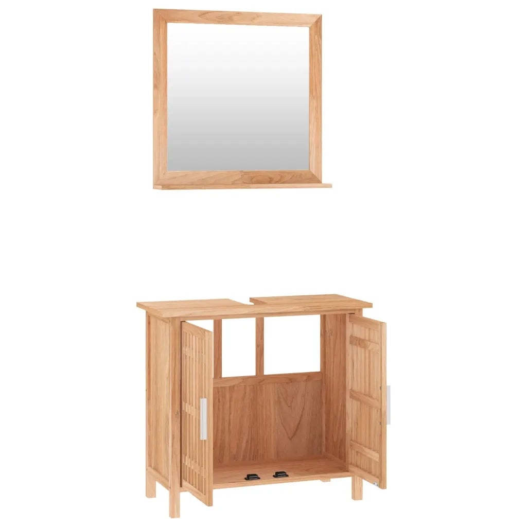 Set Mobili da Bagno 2pz in Legno Massello di Nocecod mxl 125438