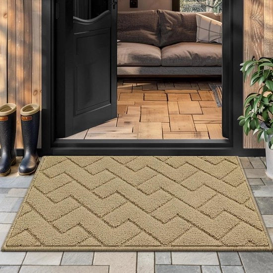 Tappetino di sicurezza 50 x 80 cm antiscivolo lavabile assorbente polipropilene per balcone beige