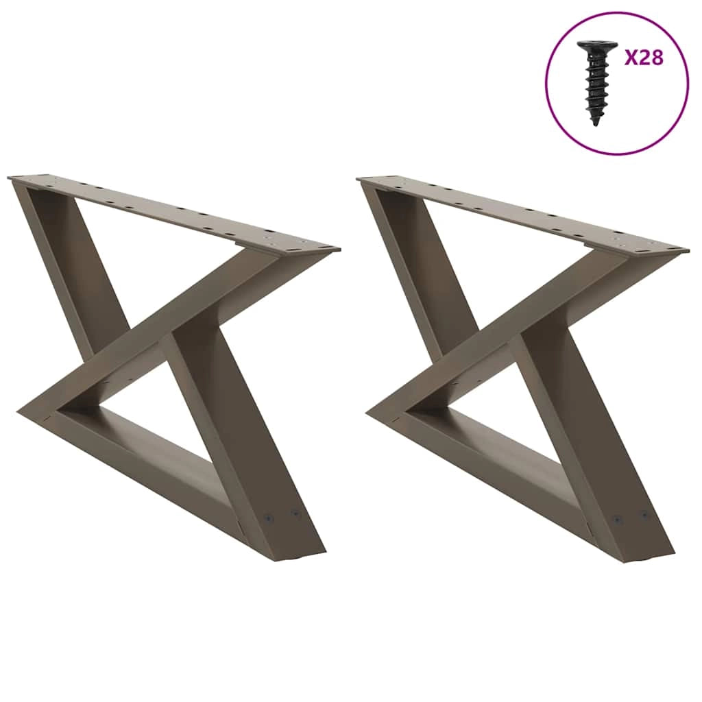 Set di 2 gambe moderne regolabili per tavolino da caffè 70 x 30-31,3 cm in acciaio naturale 02_0056981