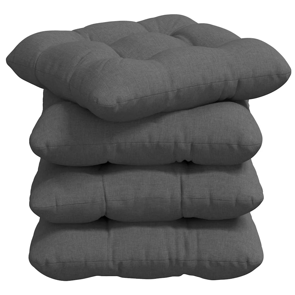 Cuscini per Seduta 4 pcs Grigio scuro 40 x 40 x 12 cm Tessuto