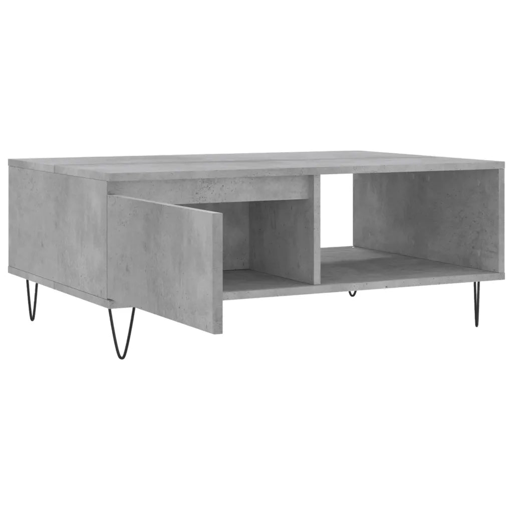 Tavolino da Salotto-Tavolino da soggiorno-Tavolo Grigio Cemento 90x60x35cm Legno Multistrato 852823