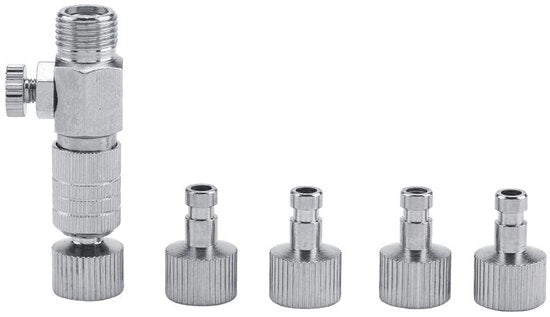 Fittingi per slang 1/8" - 4 pezzi - Adattatore per pennello d'aria - Materiale di alta qualità - Facile da utilizzare - Duraturo per un utilizzo prolungato - Adattatore per pennello d'aria