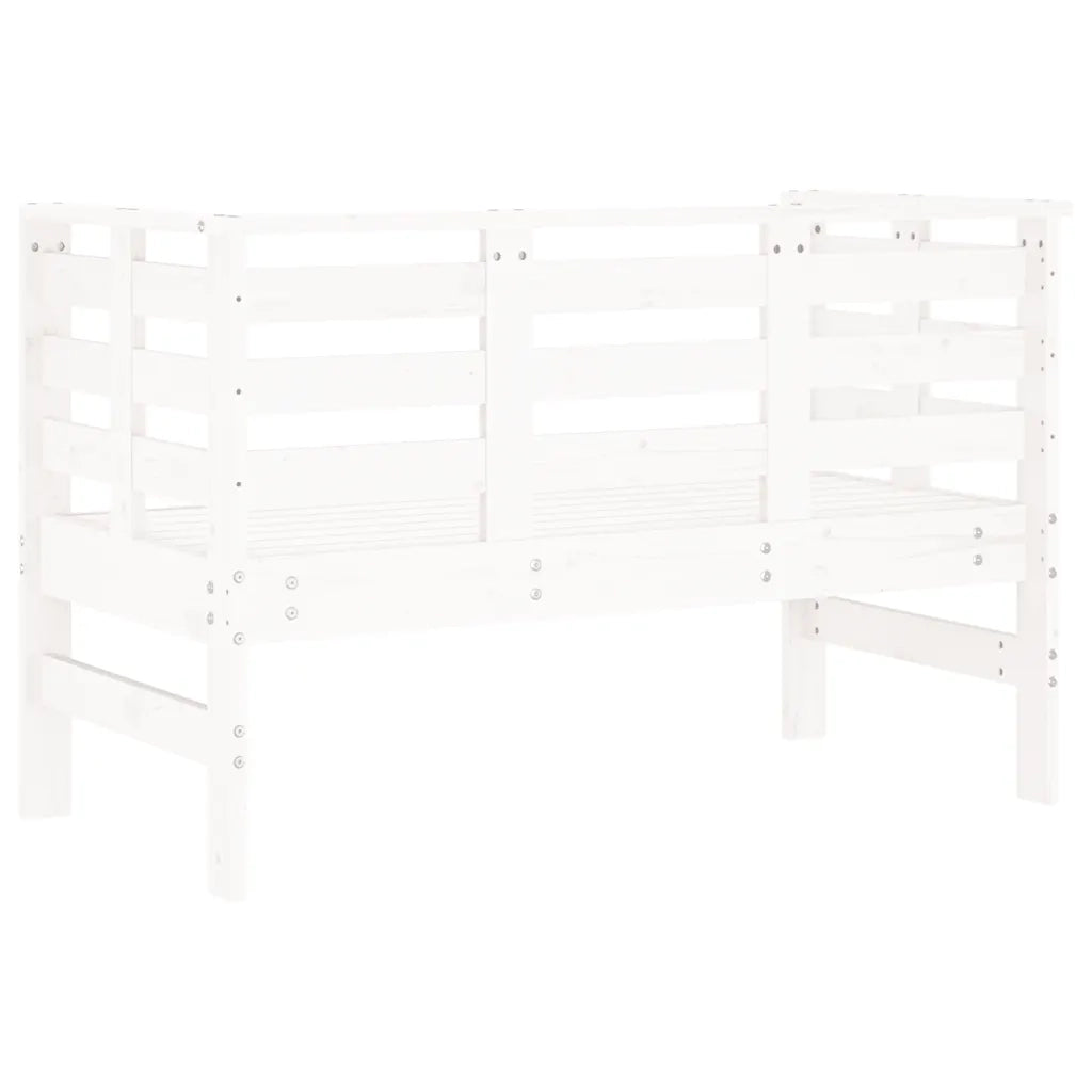 Panchina da Giardino | Panca da Giardino Bianca 111,5x53x71 cm Legno Massello di Pino