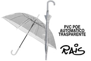 Ombrello Pioggia Trasparente Bianco Golf in PVC Sposa Automatico