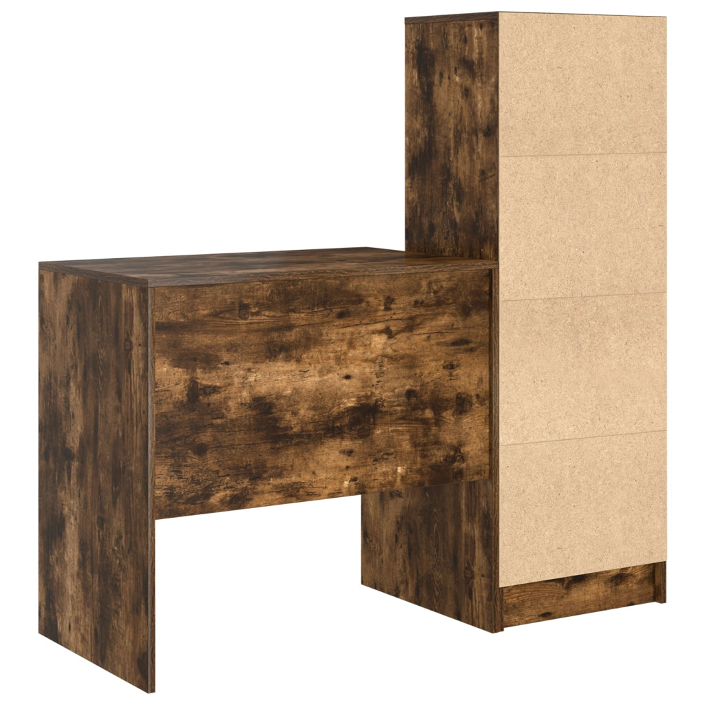 Scrivania con Storage  Rovere Affumicato Legno Ingegnerizzato