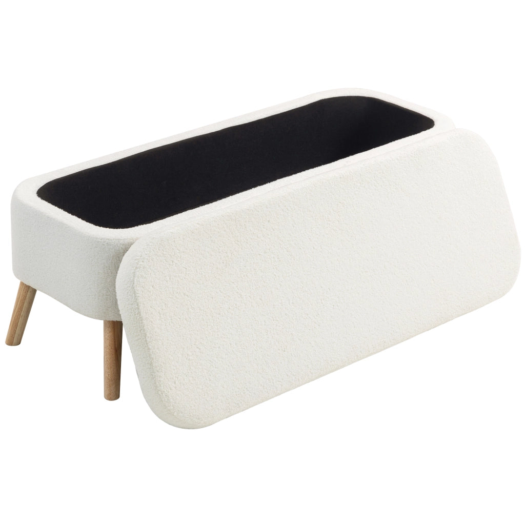 Divano contenitore con cassetti ¨C zephmum ¨C crema 120x42x45 cm