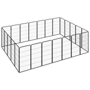 Recinto per cani con 24 pannelli 50 x 100 cm acciaio verniciato a polvere nero 02_0043622