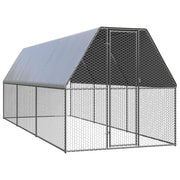 Pollaio da esterno 2 x 6 x 2 m in acciaio zincato con tetto impermeabile 02_0001690