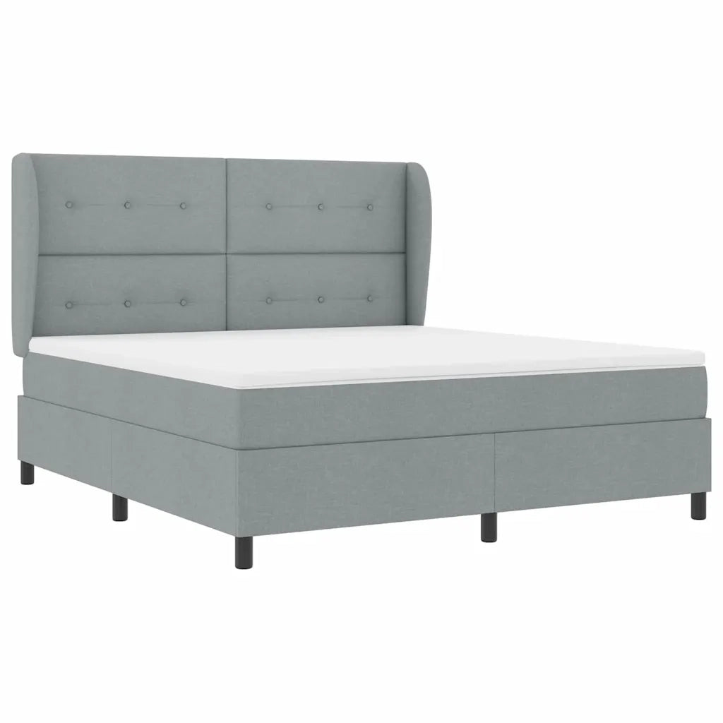 Letto a molle con materasso Grigio chiaro 180 x 200 cm Tessuto 3340578