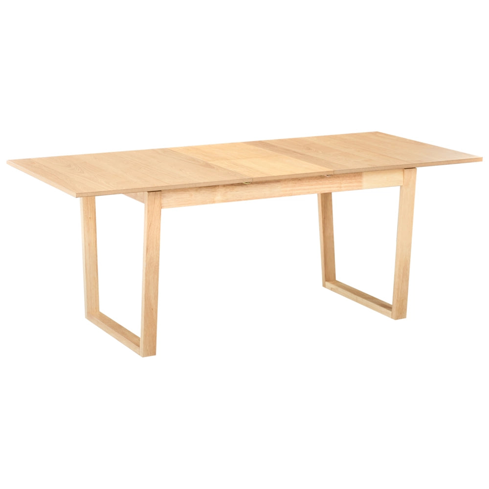 Tavolo da pranzo allungabile impiallacciato in legno di frassino chiaro MDF 160/200 x 95 cm Piano Design moderno Base a canale