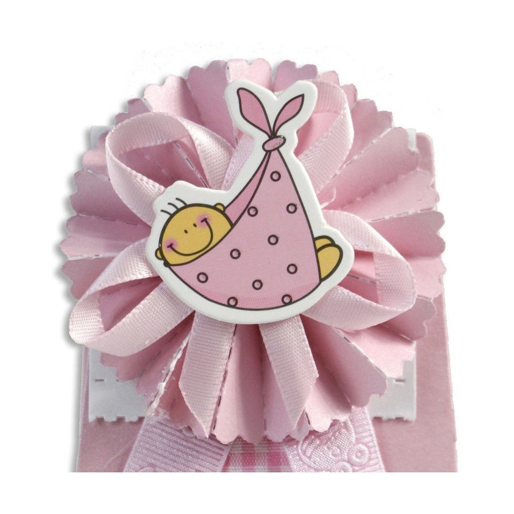 Trade Shop - 12 Scatolina Porta Confetti Bomboniera Nascita Battesimo Bimba Rosa Femmina -