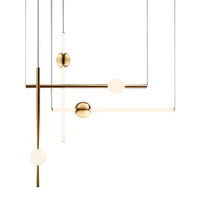 Lampada Da Soffitto Pensile Lungo Led Bianco Oro App475-cp