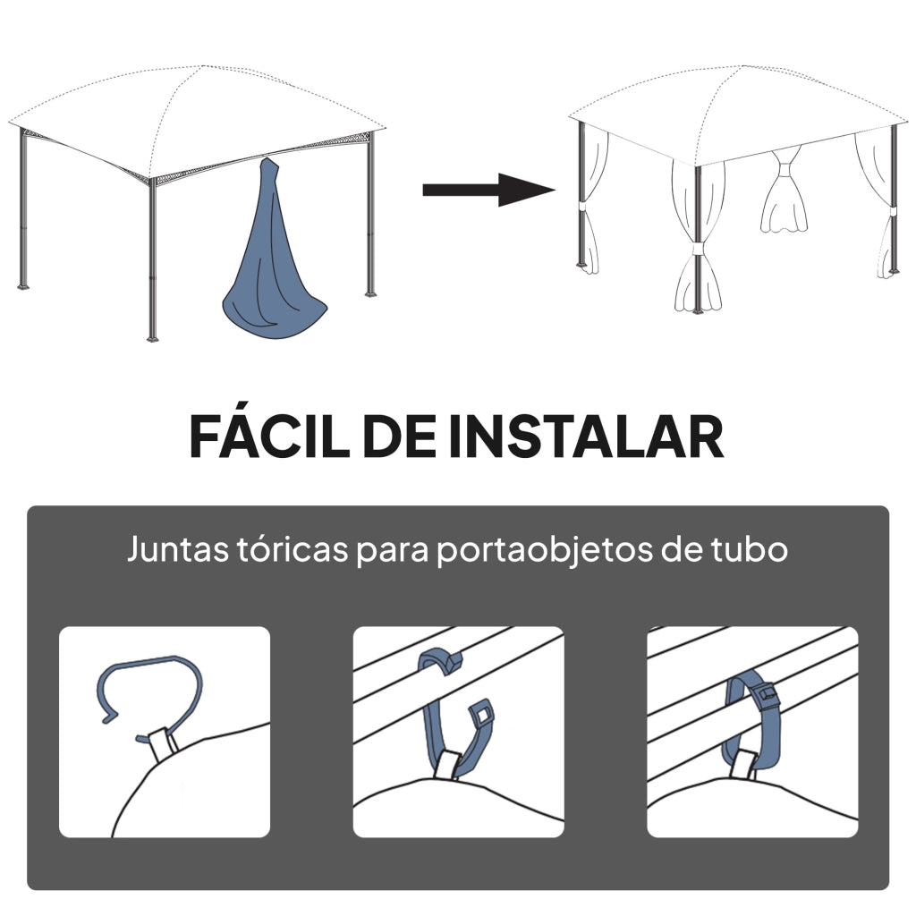 Tenda da giardino 3x3 m con pareti laterali ¨C zephmum ¨C grigio chiaro impermeabile UV30+