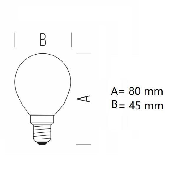 LAMPADINA SFERA PICCOLA LED 7W LUCE NATURALE 4000K 1055 LUMEN E14 BOT