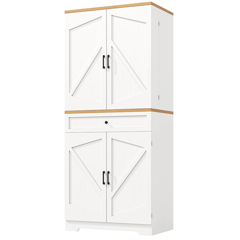 Armadio Cucina Alto 80x40x180cm - Xylo - Moderno con 12 Scomparti e Cassetti