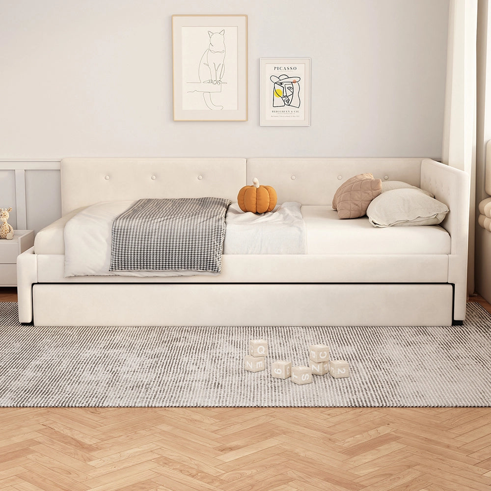 Letto a giorno con tiroio - Xylo - 90x200 cm - Beige