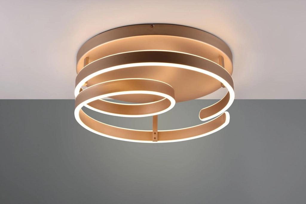 MARNIE PLAFONIERA LED 58W 6800lm, 3000K METALLO CAFFE' A SPIRALEDIMMERABILE CON INTERRUTTORE D. 55CM