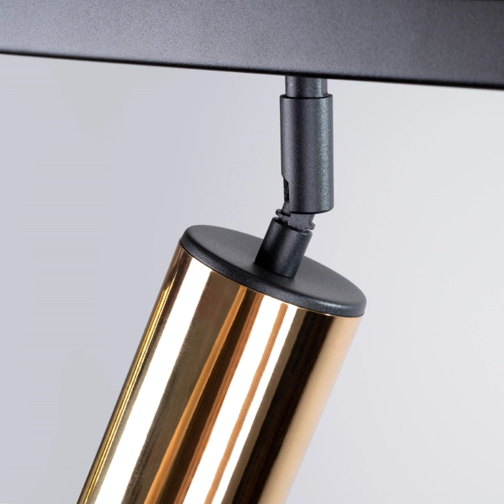 Lampada tubolare in acciaio a LED Winx Bittersweet Shimmer a 3 luci GU10, nero e oro