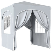 Gazebo Pieghevole da Giardino 200x200 cm UPF50+ Portatile in Tessuto Oxford Grigio Chiaro