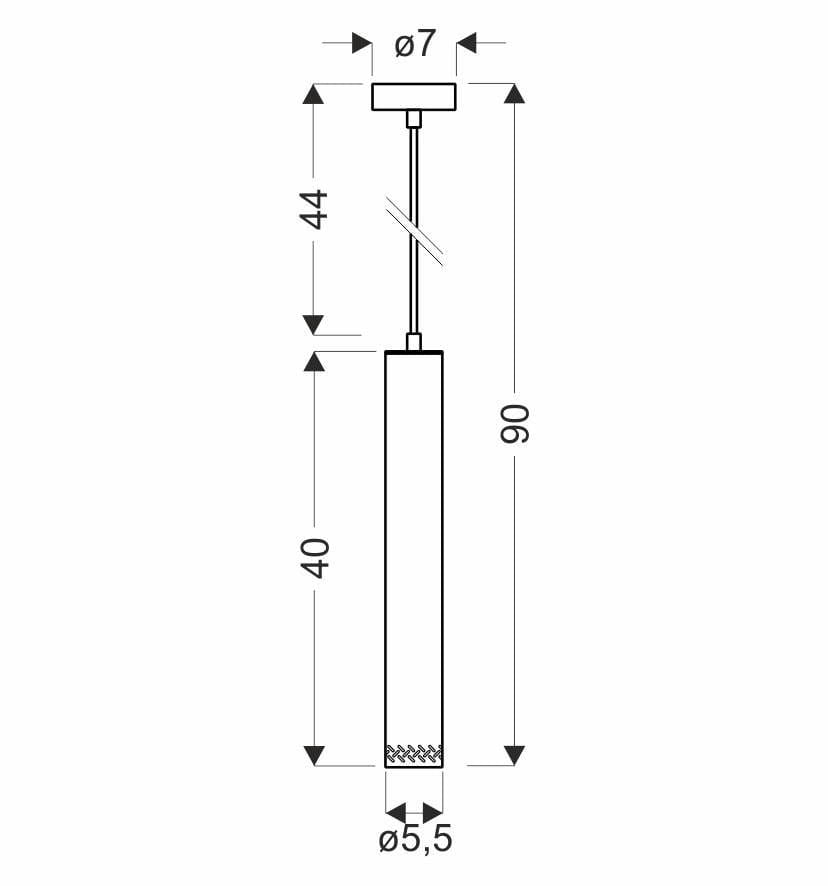 Lampada a sospensione Candellux Tubo nera legno GU10