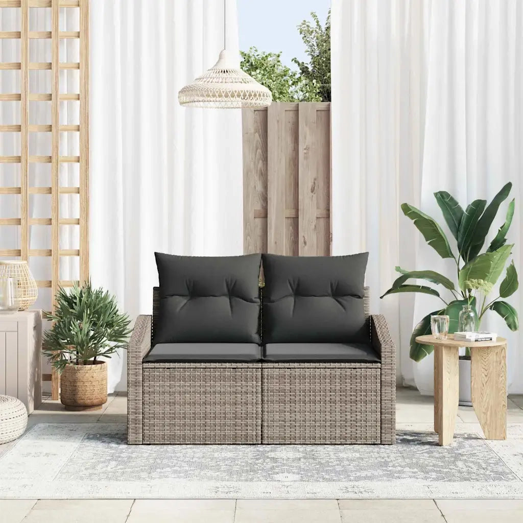 Divano da giardino con cuscino 123 x 62 x 69 cm polyrattan 42006784