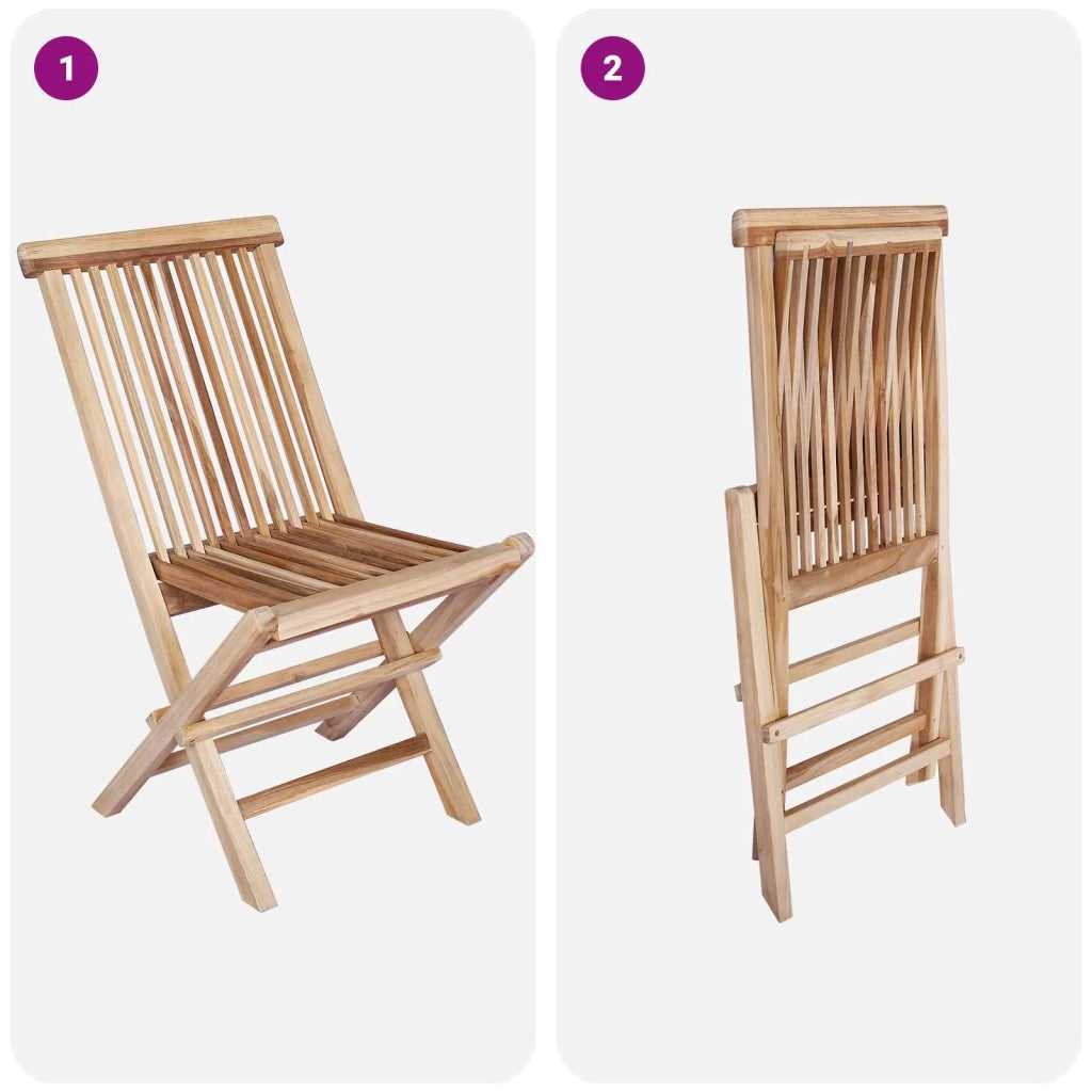Set di Mobili da Giardino 5 pz Naturale Legno di teak solido 3418858
