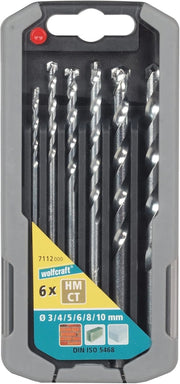 Set 6 Punte Trapano per Pietra con Placchette in Metallo Duro Wolfcraft