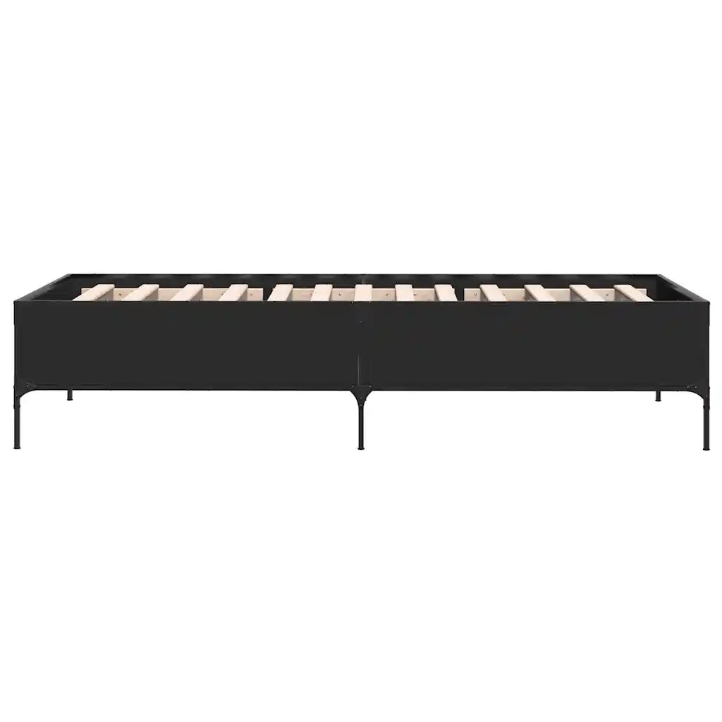 Giroletto-Struttura Letto Nero 90x200 cm in Legno Multistrato e Metallo 751159