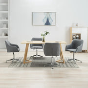 Sedie da Pranzo Girevoli 4 pz Grigio Chiaro in Tessuto 278427