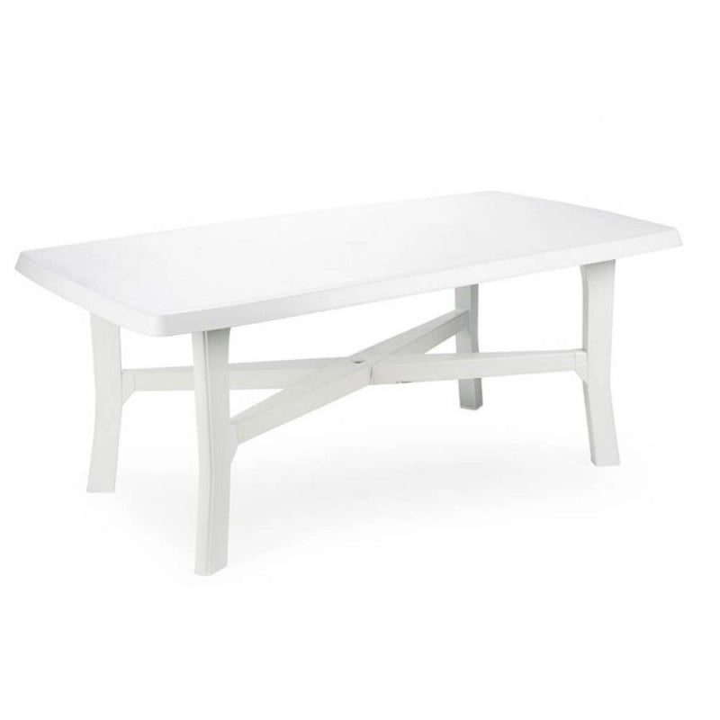 Tavolo da giardino Senna in resina con piano in resina bianco  180x100cm