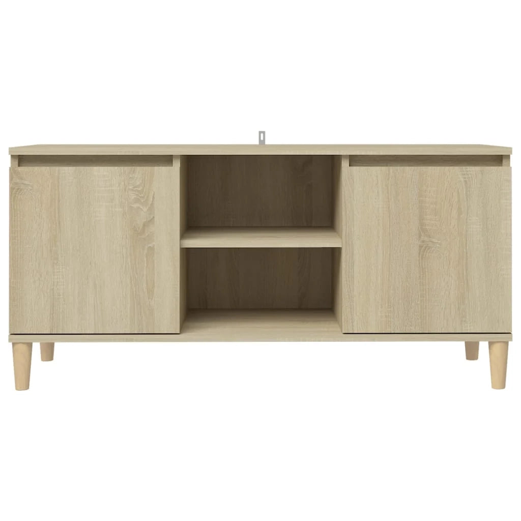 Mobile TV multimediale mensola TV credenza mobile TV per sala da pranzo soggiorno camera da letto con gambe in rovere massello Sonoma 103,5 x 35 x 50 cm marrone 02_0026853