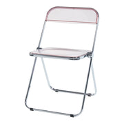 Set di 2 sedie pieghevoli da esterno per giardino campeggio e terrazza 74 x 46 x 47 cm rosa trasparente 03_0009646