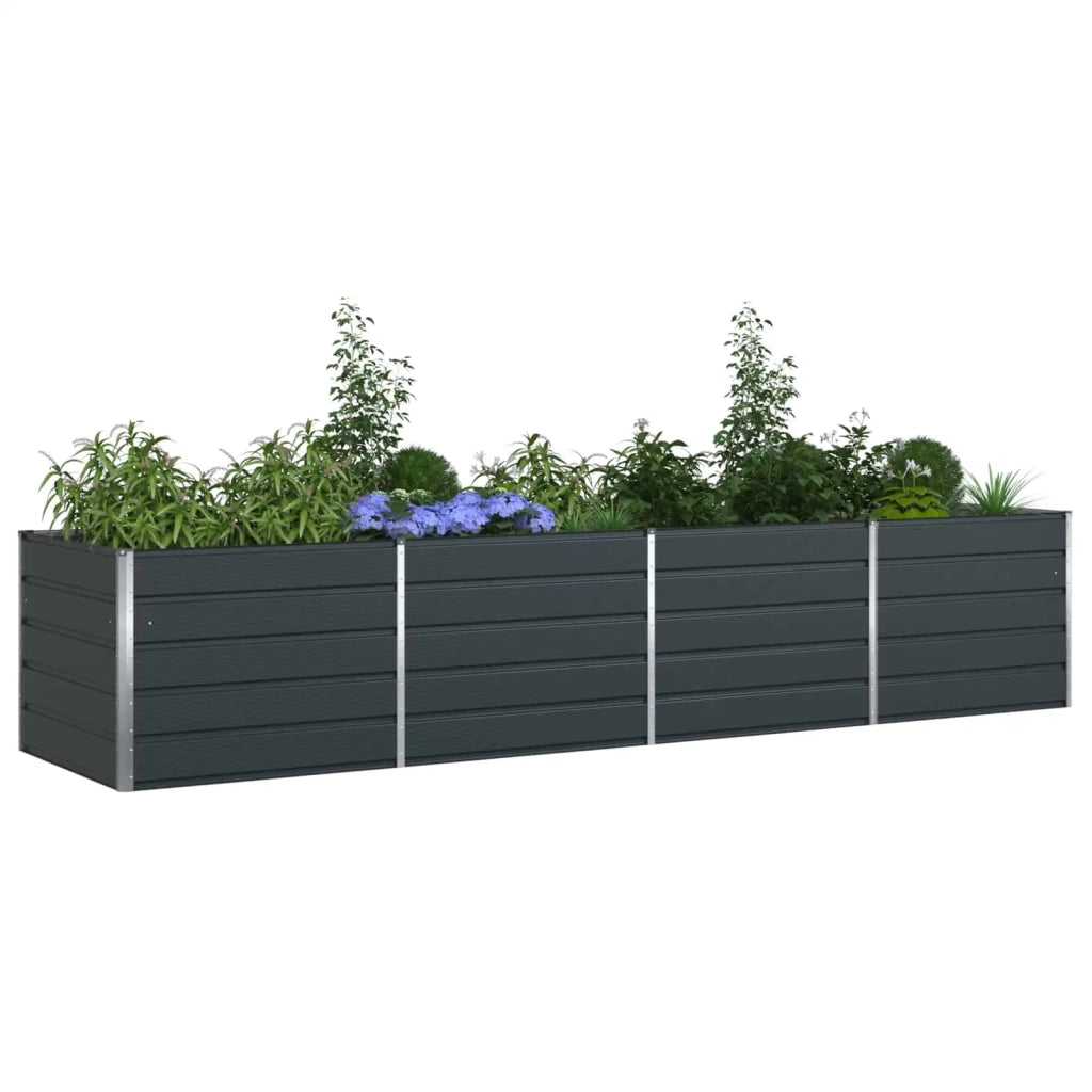Fioriera Antracite 195 x 100 x 45 cm Acciaio zincato