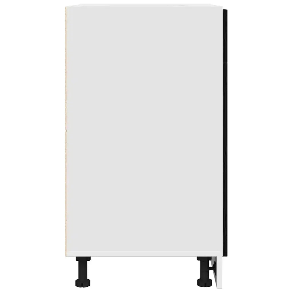 vidaXL Mobile con Cassetti con cassetto Rovere nero 50 x 46 x 81.5 cm