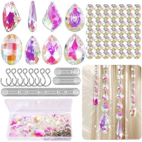 Kit di creazione decorazioni uniche a forma di prisma con cristalli - 166 pezzi - Zonovaniere da appendere - Per casa, giardino...