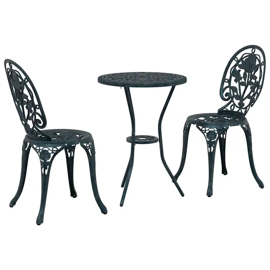 Set Bistro da Giardino 3 pz | Set Salotto da Giardino Verde Alluminio