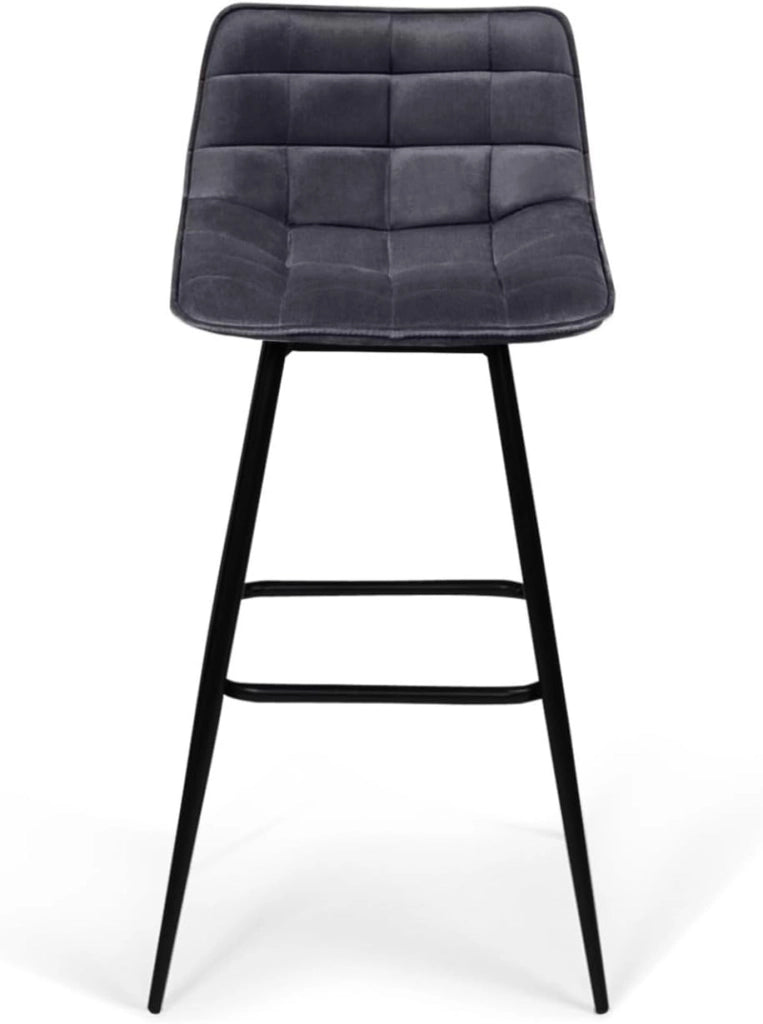 Set di 4 sgabelli da bar MADY in velluto grigio scuro