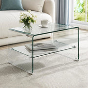 Coffee Table Transparent 50x45x33 Cm Tempered Glass