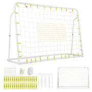 Set di reti da calcio per bambini ribalta e porta da calcio, Set di rete di rimbalzo con struttura in metallo Bianco-Ricreazione outdoor