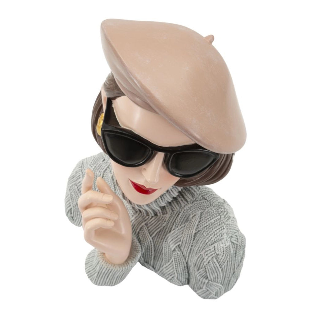 Scultura Donna Paris -B- in resina multicolore